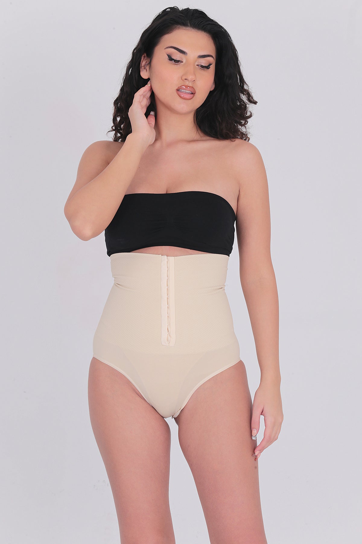 Agraflı Yüksek Bel Slip Korse