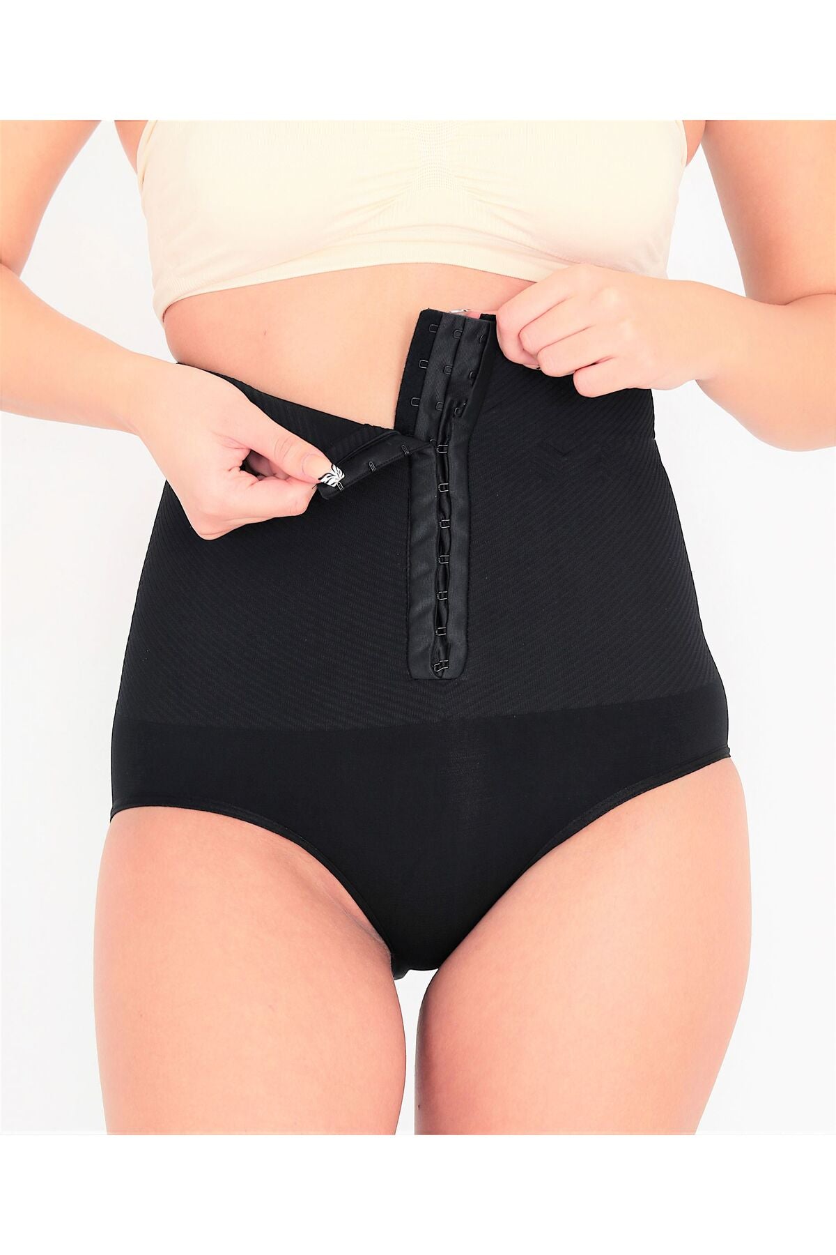 Agraflı Yüksek Bel Slip Korse